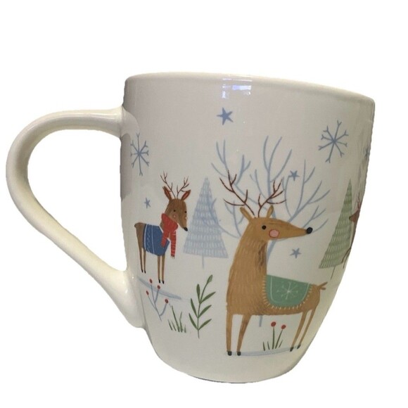 Christmas Winter Reindeer Rudolph Coffee Tea Mug "FINE DINING CHINA " - Picture 10 of 14